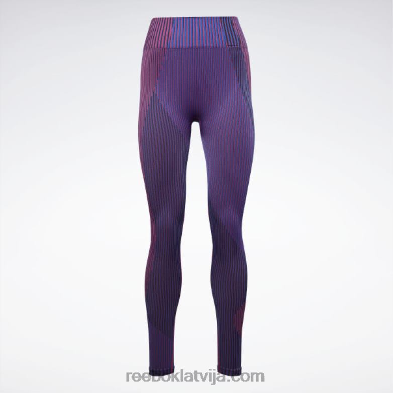 vieno fitness myoknit bezšuvju legingi sievietes 0T464557 Reebok vektors zils