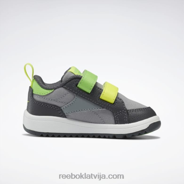 weebok aizdares zemie apavi - toddler bērni 0T4641386 Reebok tīri pelēka 4/tīri pelēka 7/saules skābe dzeltena