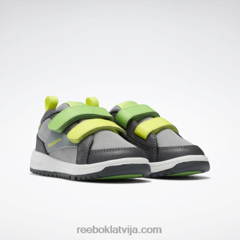 weebok aizdares zemie apavi - toddler bērni 0T4641386 Reebok tīri pelēka 4/tīri pelēka 7/saules skābe dzeltena