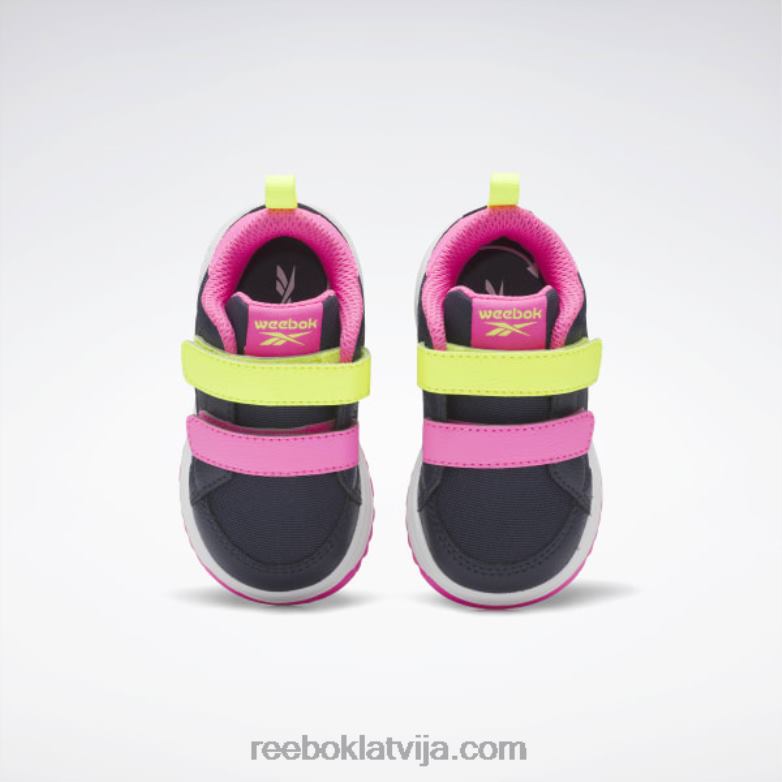 weebok aizdares zemie apavi - toddler bērni 0T4641404 Reebok vektora flote/atomrozā/saules skābes dzeltena