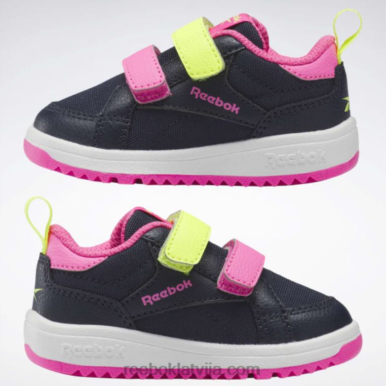 weebok aizdares zemie apavi - toddler bērni 0T4641404 Reebok vektora flote/atomrozā/saules skābes dzeltena