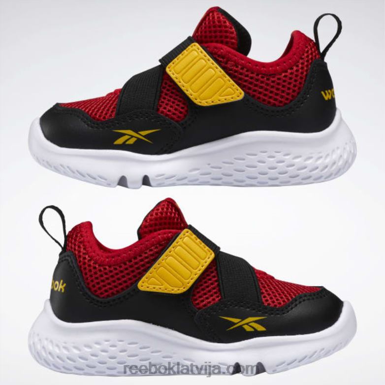 weebok flex sprint - toddler bērni 0T4641452 Reebok vektors sarkans / kodols melns / vienmēr dzeltens
